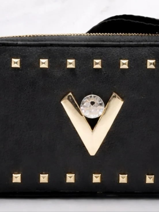 Valentino Orlandi Black Studded Crossbody  NWT Designer Camera Bag - Picture 5 of 5